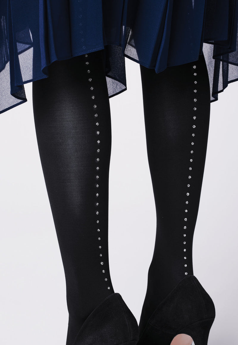 Venezia Dotted Lurex Back Seam Tights by Fiore