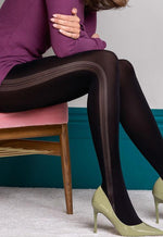 Adele Opaque Tights with Triple Sheer Side Stripe by Gabriella