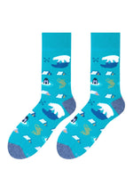 Alaska Polar Bears Patterned Socks in Teal by More blue green