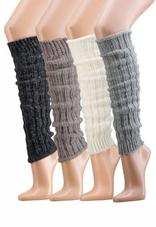 Alpaka Wool Chunky Knit Leg Warmers by Socks4Fun in black, grey, beige, white cream