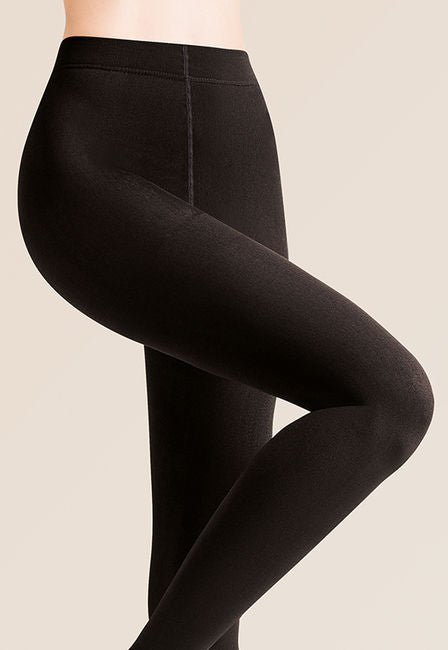 Arctic 500 Den Fleece Opaque Tights by Gabriella in black