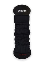 Ribbed Cotton Coloured Leg Warmers by Steven in black