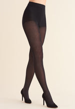 Briana Parquet Patterned Black Opaque Tights by Gabriella