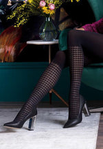 Cloe Knee-High Houndstooth Patterned Tights by Gabriella
