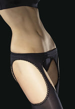 Diavola Opaque Strip Panty Suspender Tights by Fiore