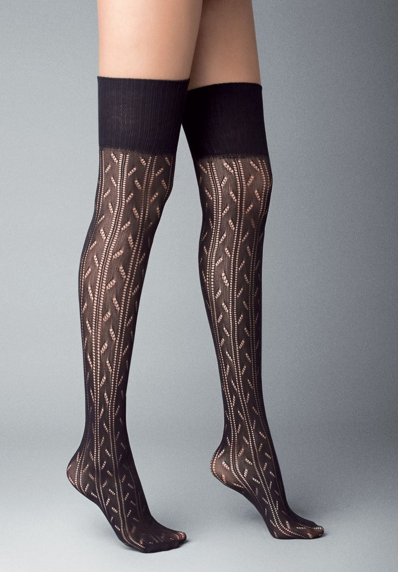 Emilly Openwork Patterned Over-Knee Socks by Veneziana