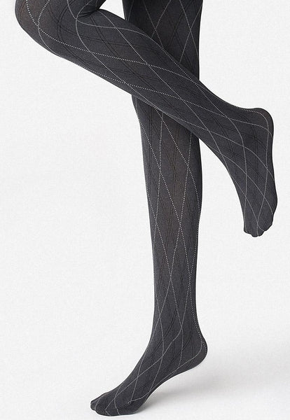 Grace 02 Argyle Patterned Grey Opaque Tights at Ireland's Online Shop ...