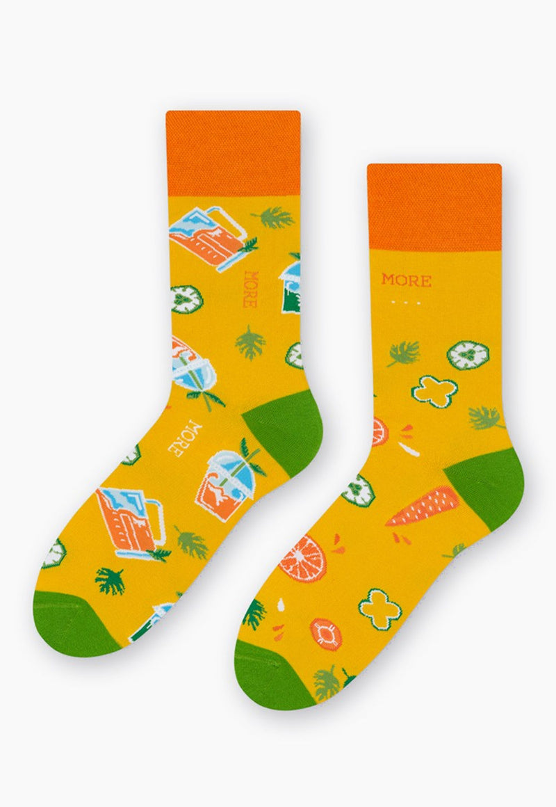 Juicy Fruits Odd Patterned Socks in Yellow by More