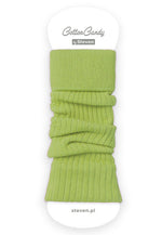 Ribbed Cotton Kids' Leg Warmers by Steven in kiwi neon green