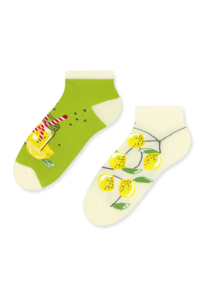 Lemonade Odd Patterned Low Cut Socks in lime Green by More