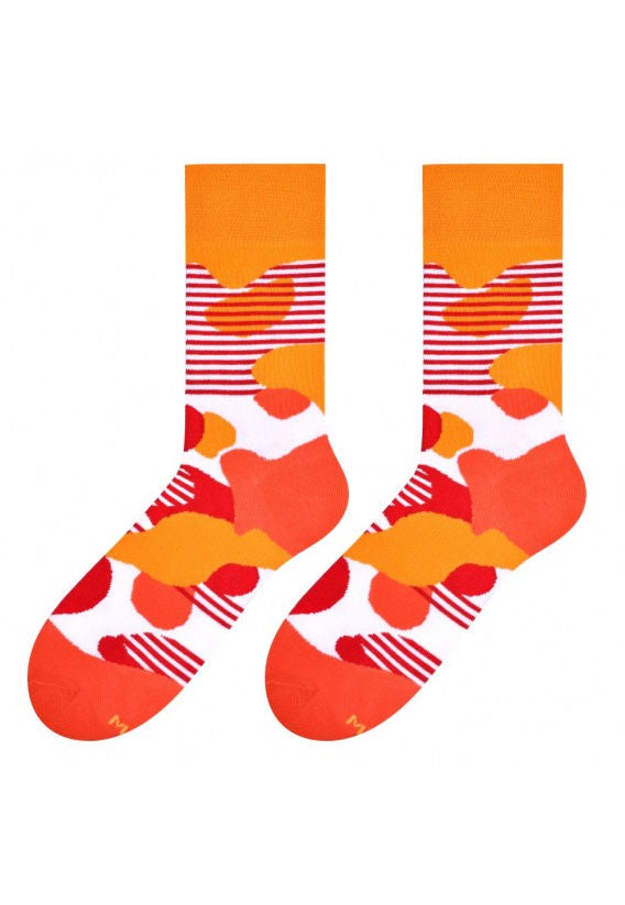 Liquid Blobs Patterned Socks in Orange and Red by More