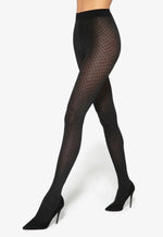Loretta 139 Chained Diamonds Patterned Opaque Tights by Gatta in black