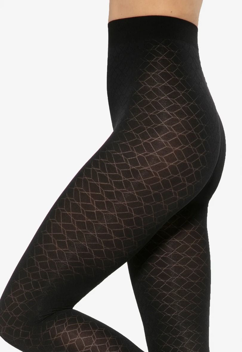 Loretta 141 Hexagon Patterned Opaque Tights by Gatta