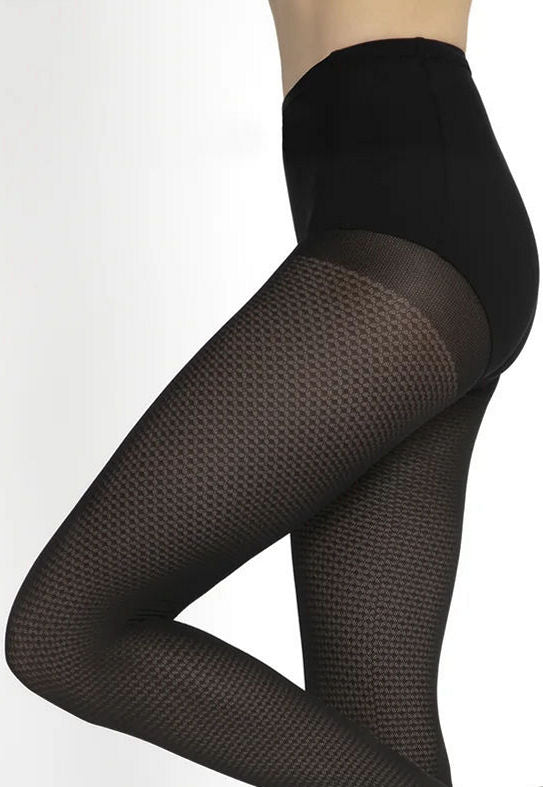 Lorien 13 Fine Diamonds Patterned Tights by Gatta in black