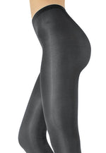 Lucido 100 Den Glossy Opaque Tights by Lores in antracite grey