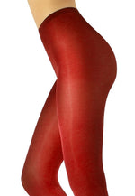 Lucido 100 Den Glossy Opaque Tights by Lores in red
