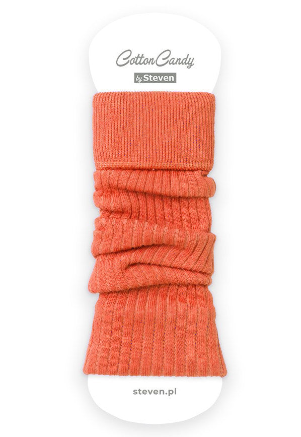 Ribbed Cotton Kids' Leg Warmers by Steven in orange