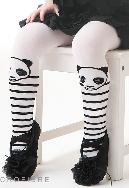 Panda & Stripes Patterned 40 Den Girls' Tights by Knittex