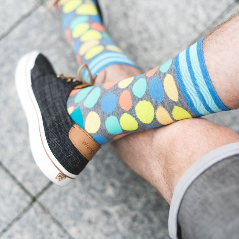 Colourful Pebbles Patterned Socks in Marl Grey by More