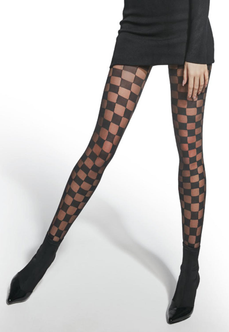 Black checkered tights