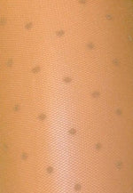 Puntini Polka Dot Micronet Knee-High Socks by Veneziana in visone nude tan