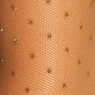 Puntini Pois Lurex Polka Dot Tights by Veneziana in tan and gold