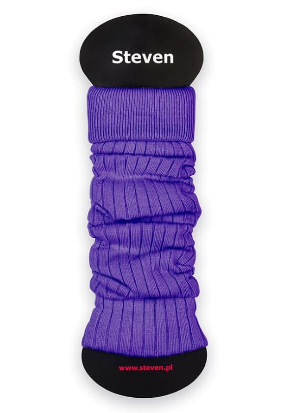 Ribbed Cotton Coloured Leg Warmers by Steven in purple