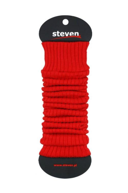 Ribbed Cotton Coloured Leg Warmers by Steven in red
