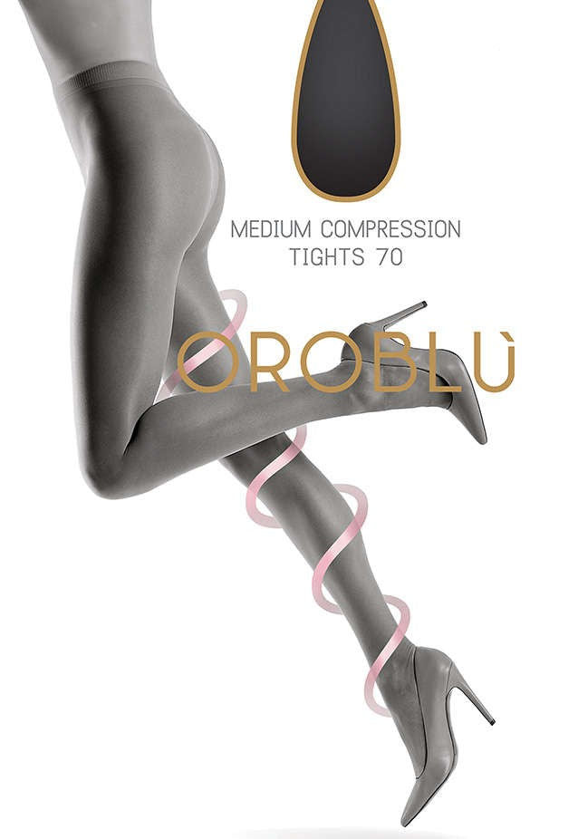 Repos 70 Den 10-15mmHg Compression Support Tights by Oroblu in nude tan