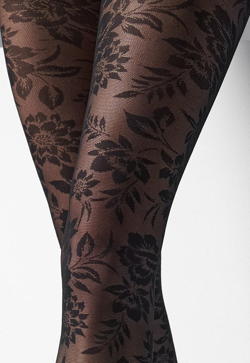 Roxane Floral Patterned Lace Tights by Veneziana