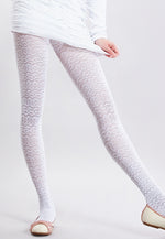 Sandy Geometric Patterned Lace Girls' Tights by Giulia