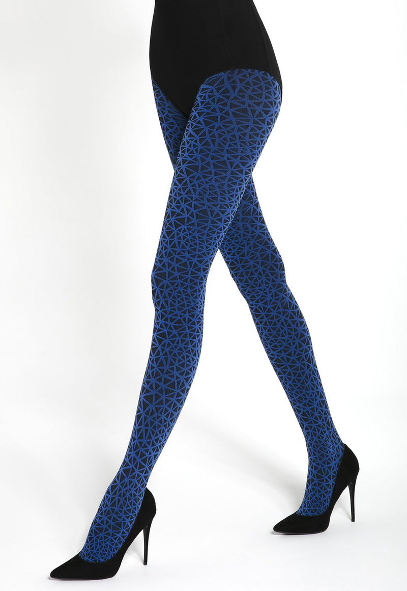 Sassi 07 Abstract Prism Patterned Tights by Gatta in black blue