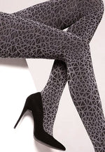 Sassi 07 Abstract Prism Patterned Tights by Gatta in black grey