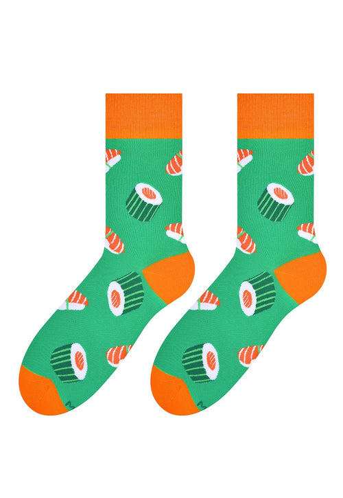 Sushi Patterned Socks in Green by More