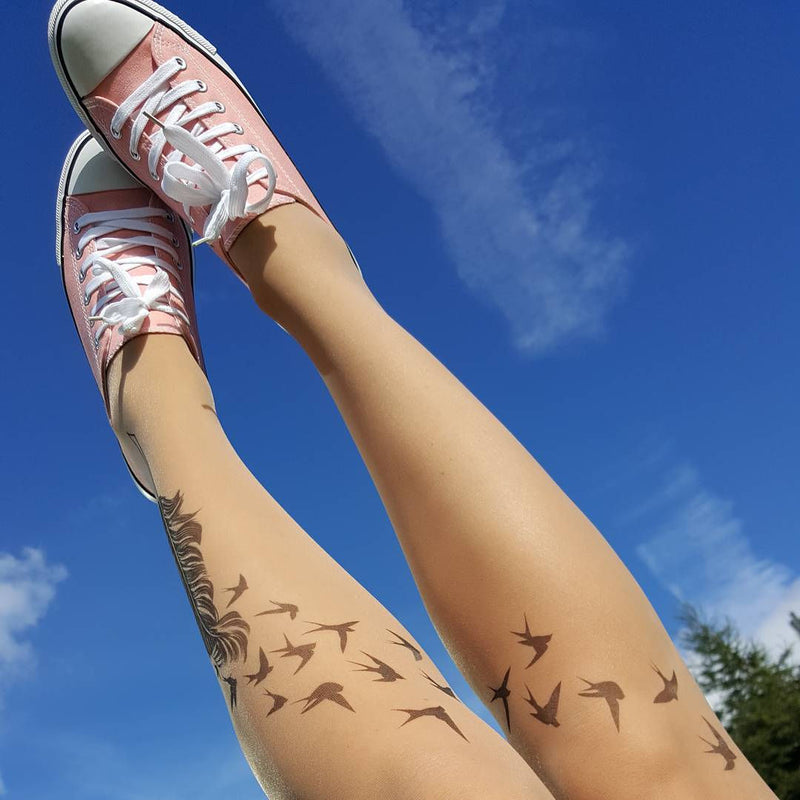 Swallow Feather Tattoo Tights by Stop & Stare