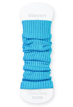 Ribbed Cotton Kids' Leg Warmers by Steven in turquoise blue