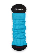 Ribbed Cotton Coloured Leg Warmers by Steven in turquoise blue