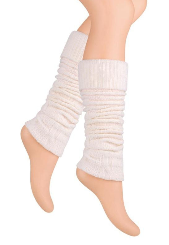 Women's Wool Knit Leg Warmers | Cable Knit Thigh High Socks
